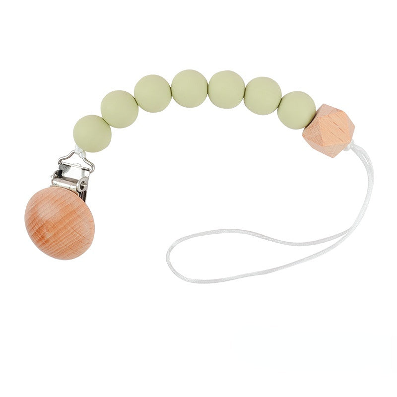 Venta al por mayor Suministros para bebés con cadena de mordedura de haya de silicona para bebés